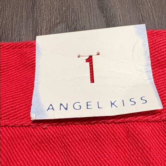 Angel Kiss 💋 NWT 💋 Vibrant Red Wide Leg Denim junior Jeans - 1 - Picture 4 of 6